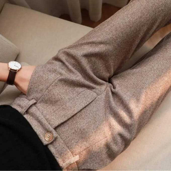 Harrow Herringbone Wool Trousers