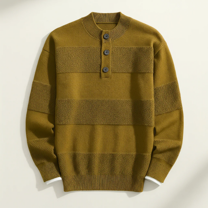 Henley wool sweater