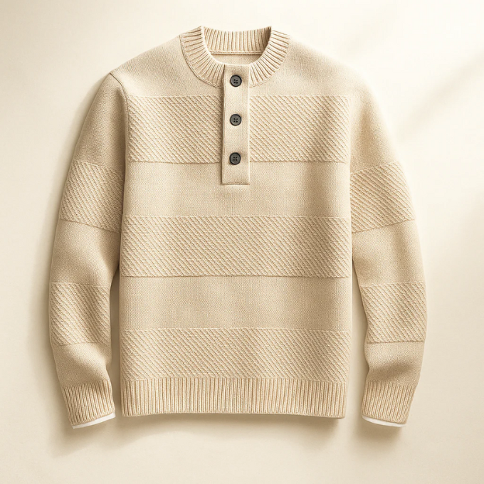 Henley wool sweater