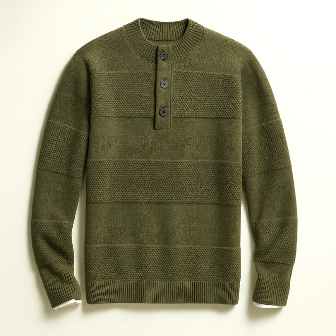 Henley wool sweater