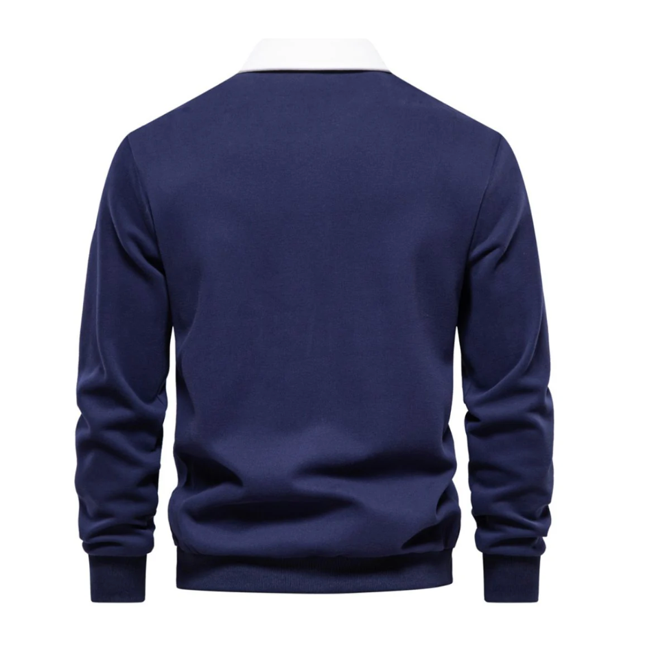 Stilfuld poloshirt – sort og blå