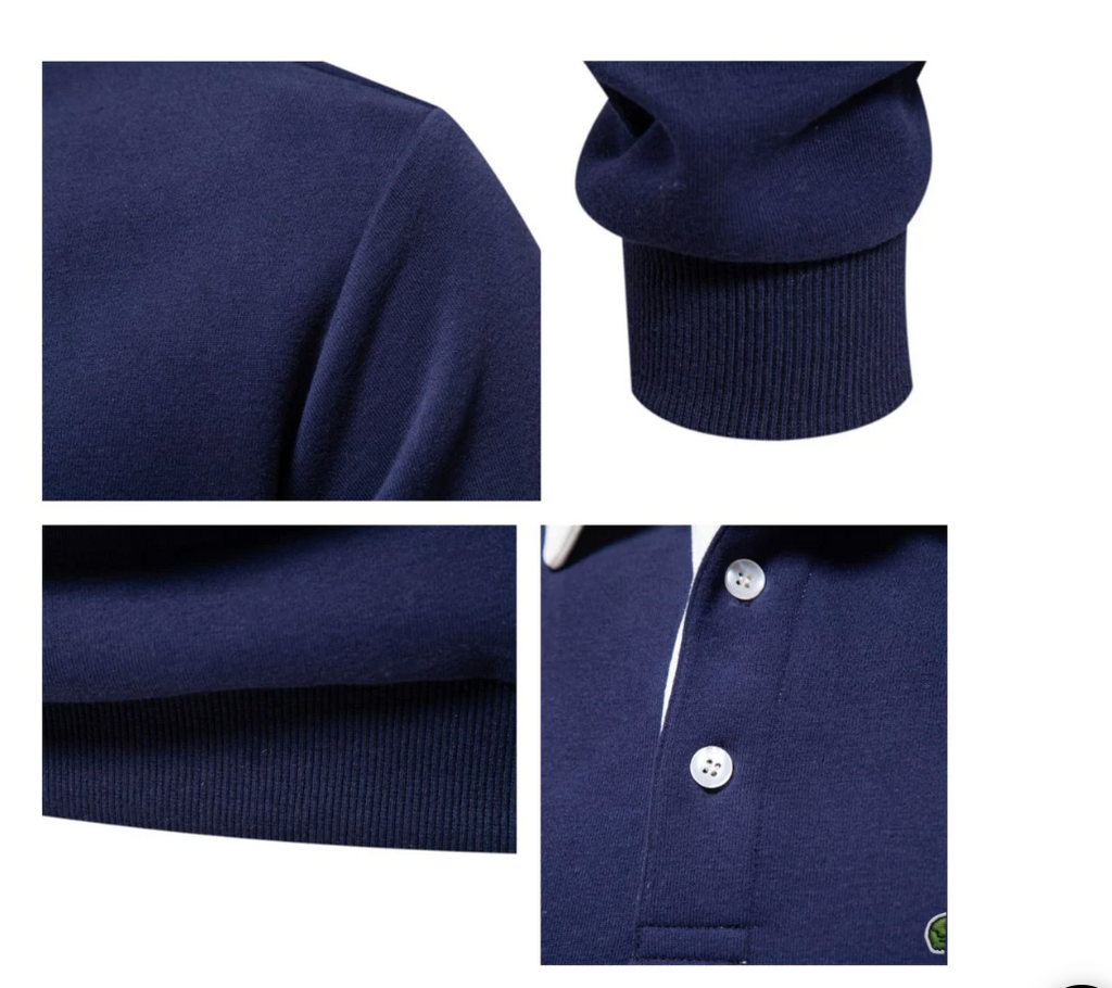 Stilfuld poloshirt – sort og blå